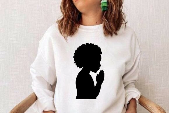 Afro Hair Christian Girl Clipart Vector for T-Shirt Designs & Craft Graphics