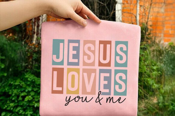 Boho Christian Graphics: Jesus Loves You T-Shirt Designs