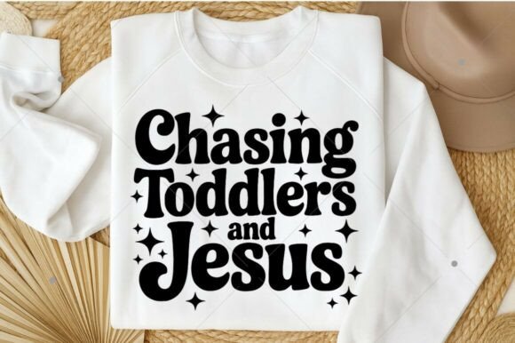 Christian Mom SVG PNG, Chasing Jesus – Faith-Based Graphics for T-Shirt Designs & Craft Projects