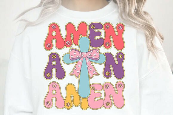 Floral Amen Christian Easter Graphics for T-Shirt Designs