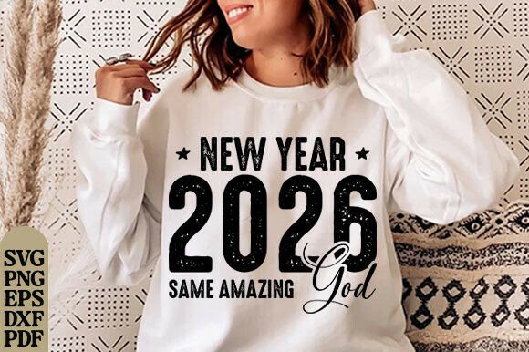 Happy New Year SVG Hello 2026 Christian Graphics for T-Shirt Designs & Blog Visuals