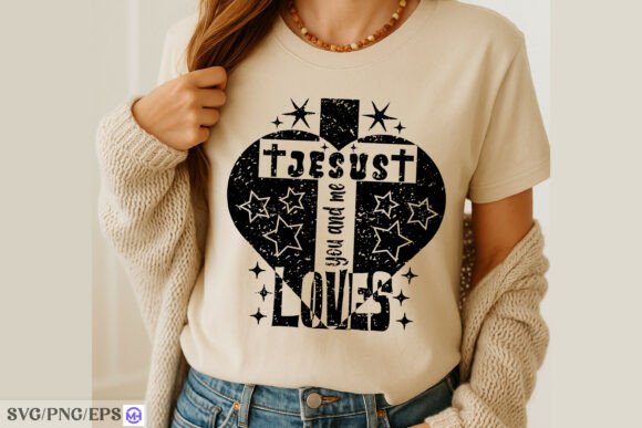 Inspirational Graphics for T-Shirt Designs: Jesus Loves You and Me SVG