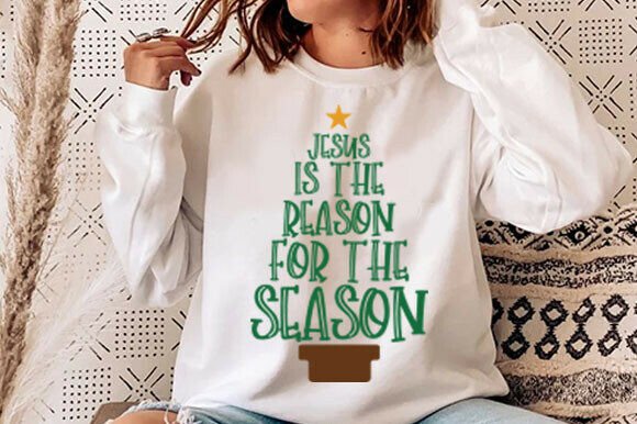 Jesus is Reason for Season SVG: A Clean, Faith-Focused Graphic for T-Shirt Designs & Marketing Visuals
