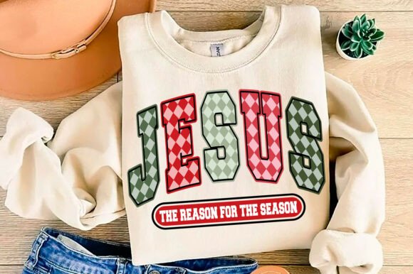 Jesus the Reason for the Season PNG – A Versatile Graphic for T-Shirt Designs & Holiday Marketing
