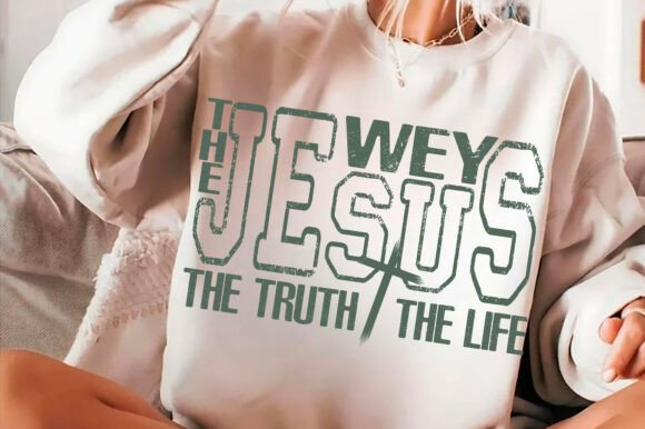 Jesus the Way the Truth the Life PNG: A Graphic Design Asset for Faith-Based T-Shirt Designs