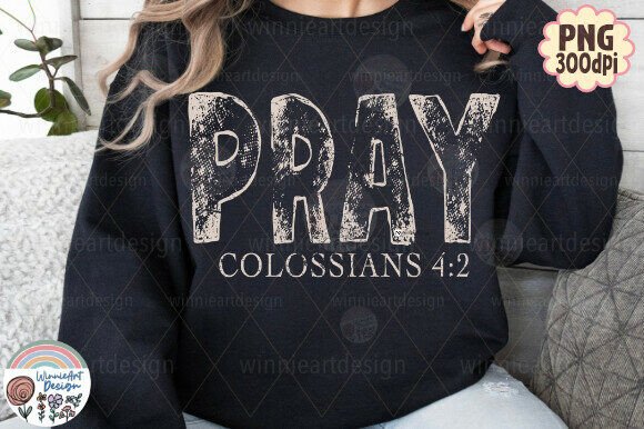 Pray Christian Quote Retro Distressed T-Shirt Graphics